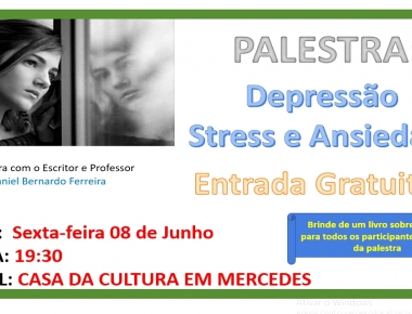 Palestra sobre Depressão, Stress e Ansiedade será realizada na sexta em Mercedes