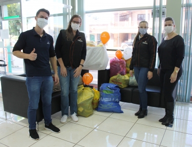 Provopar de Mercedes recebe doação de donativos da Cresol