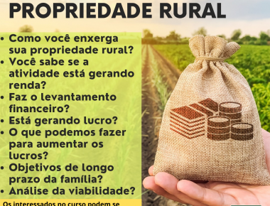 Gestão da propriedade rural: curso voltado a produtores está com inscrições abertas até a próxima quinta-feira (24)