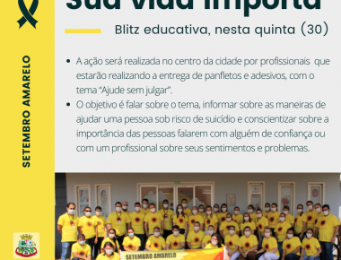 Setembro Amarelo: Mercedes realiza amanhã (30) blitz educativa