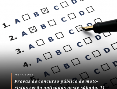 Provas de concurso público para a contratação de motoristas serão aplicadas neste sábado, 11