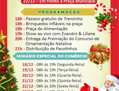 Noite Alusiva ao Comércio irá contar com várias atrações