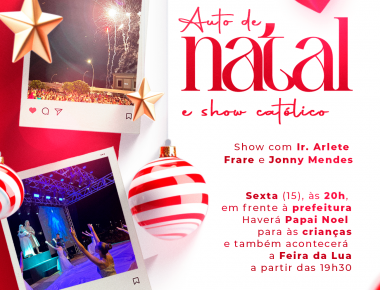 Auto de Natal, show gospel e Feira da Lua prometem encantar o público nesta sexta
